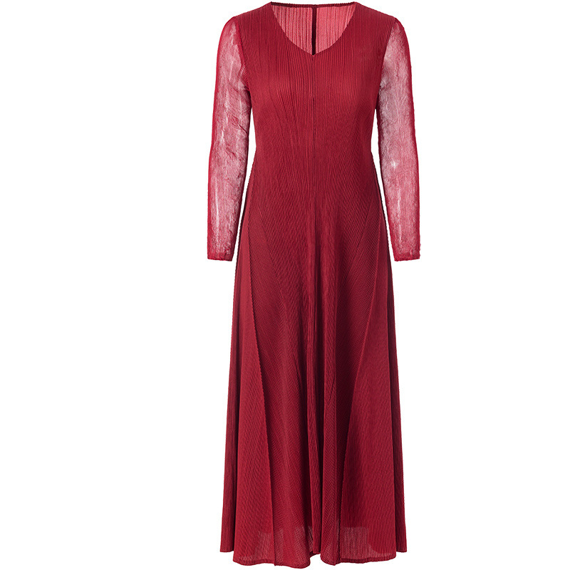 Spring 2020 Trend Women Pleated Dress Long Sleeve Large Dress New Loose Dress