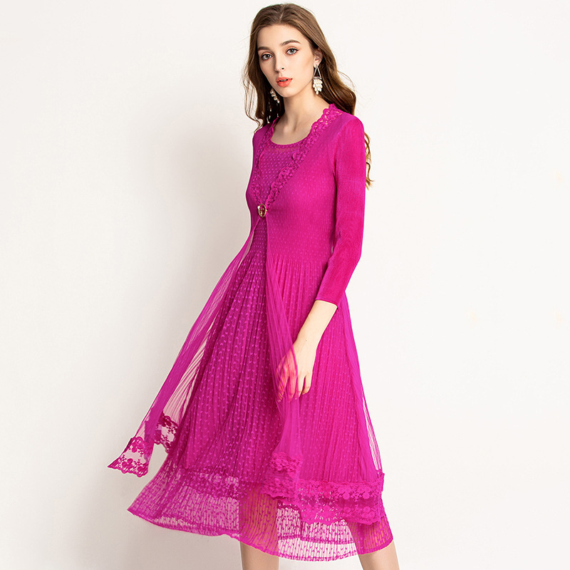 Autumn Women Pleated Fashion New Tidal Popular Elegant Dress