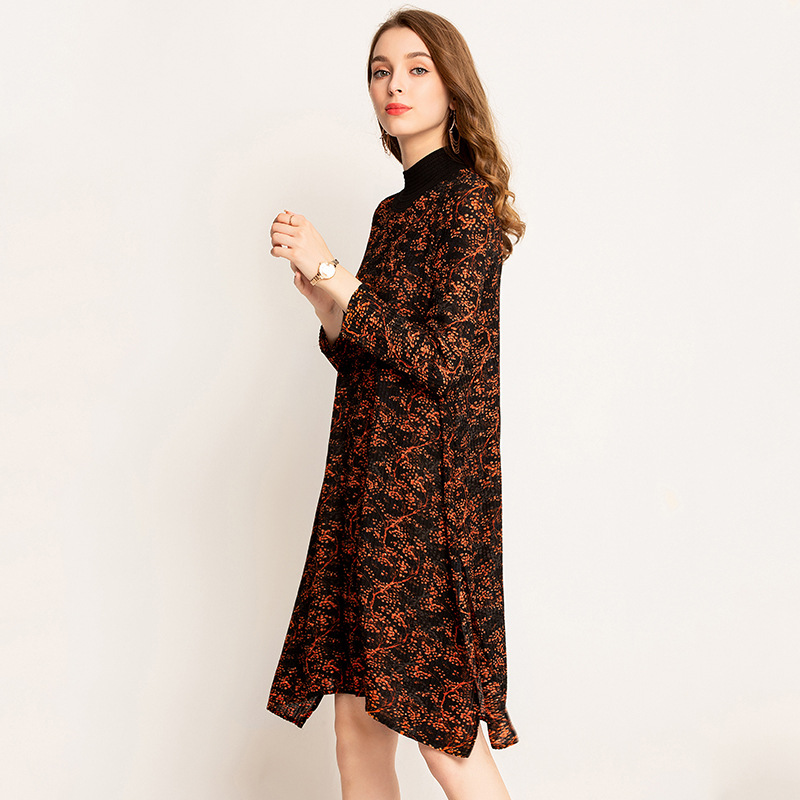 Pleated Fashion New Floral Dress Lace Elegant Tidal Wear