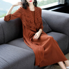 Spring Women Pleated Fashion New Fake Two Pieces Long Popular Dress