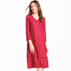 Spring Autumn Women Fashion New Pleated Popular Long Sleeves Dress