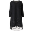 Nail-beaded Dress Loose Large-size Embroidered Long-sleeved Pleats Dress