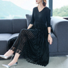 Autumn Women Pleated Fashion New Tidal Loose Big Size Popular High-end Dress