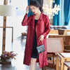 Autumn Winter Pleated Coat Large Women's Wear Double Row Button Long Sleeve Jacket