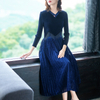 Women Large Pleated Elastic Slim Dress Autumn 2019 Pleated Dress
