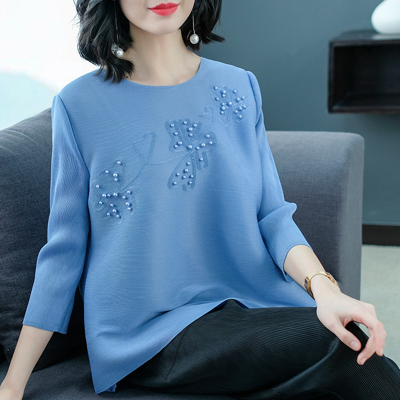 Spring Women Pleated Casual Fashion New Tidal Loose Big Size Tops Shirts