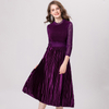Women Pleated Fahsion New Lace Lady Elegant High Quality Dress