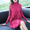 Winter Women Pleated Fashion New Tidal Lace High Quality Popular Big Size Dress