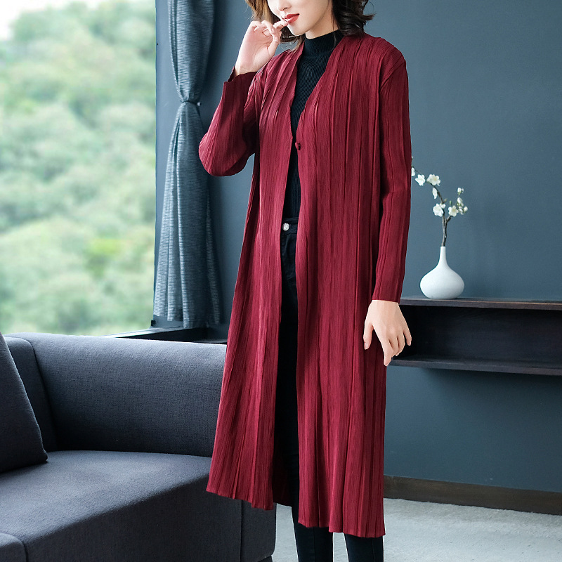 Winter Autumn Women Pleated Fashion New Tidal Long Sleeves Jacket Loose Popular Tidal Coat