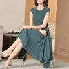 Women Pleats Dress Summer Temperament Large Size Dress Irregular Pleats Popular Dress