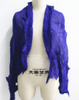 Casual Full Short Solid Ruffled Collar Open Stitch Batwing Sleeve cape