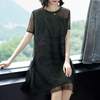 Fashion New A-shaped Pleats Printed Loose Big Size Dress