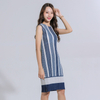 Lady Pleated Sleeveless Dress Digital Print Fashion Loose Big Size Dress