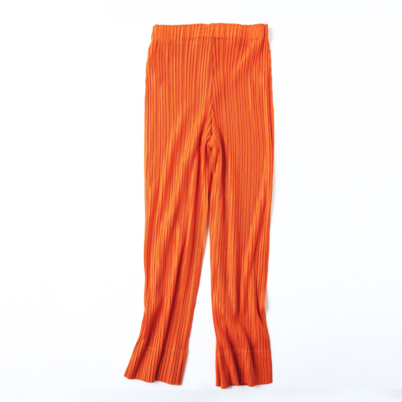 Women Pleated Fashion New High Waist Loose Wide Legs Straight Trousers