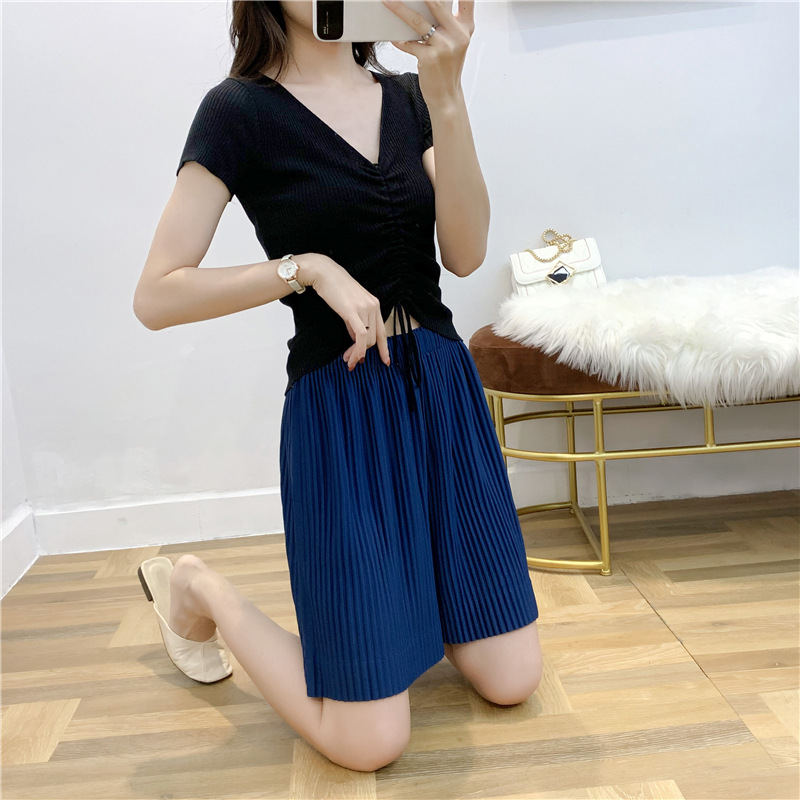 2020 New Pleated Fashion New Women's Straight Pants Loose Large Women's Pants