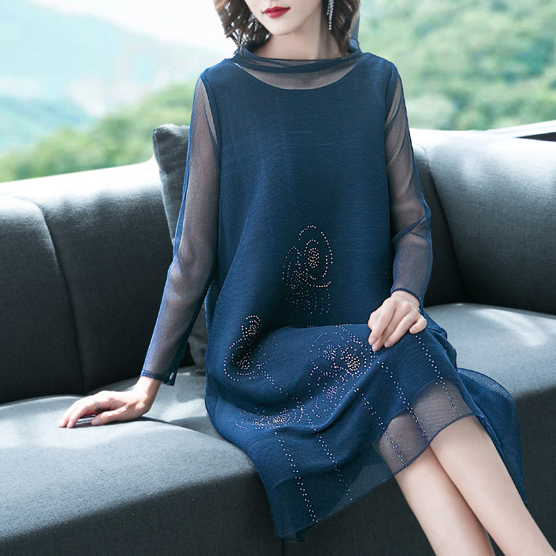 Autumn Women Pleated Dress Fashion New Tidal Loose Big Size Dress