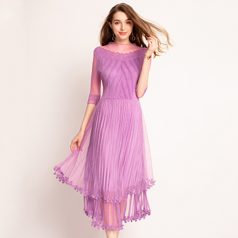 Mesh Yarn Spring Summer Pelats Fashion New Tidal Dress