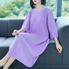 Spring Autumn Women Pleated Fashion New Big Size Casual Popular Dresses