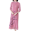 Slim Temperament Plus Size Dress Spring New Feminine Mother Pleated Knee Length Dress