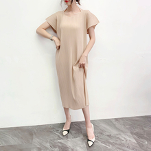Pleated Dress Summer 2020 New Apricot Design Sense A-line Dress