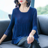 Women Pelated Fashion New Tops Big Size Tidal Solid Color Shirts