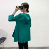 Women Pleated Tops Hooded Shirts Pullove Autumn And Winter 2019 Loose Large Tops