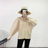 Autumn Women Pleated Fashion New Tidal Loose Big Size Beige Jacket Coat