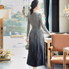 Gold Velvet Slim Size Dress New Fashion Fashion And Gradual Change Pleated Dress In Early Spring 2020