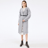 Autumn And Winter 2020 New Leisure Thickened Over The Knee Long Jacket Solid Pleated Raglan Sleeve Windbreaker