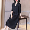 Red Long Size Big Fat Mm Cover Belly Show Thin Dress Spring 2021 New Feminine Mother's Dress