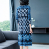 New Spring Pleated Dress Ladies'temperament Ink Printed Loose Large Size Dresses