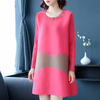 Women Pleated Fashion New Patchwork Loose Big Size Tidal Dress
