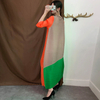 Autumn Women Pleated Dress Loose Big Size Fashion New Patchwork Popular Dress