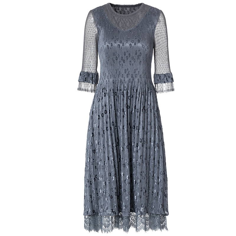 Spring Women Pleated Fashion New Lace Good Quality Tidal Popular Dress