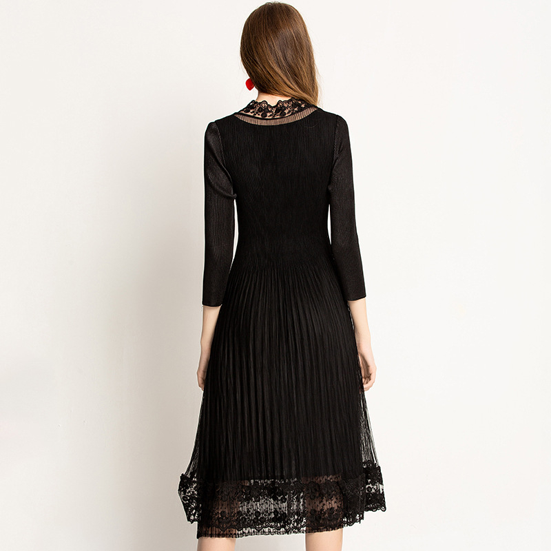 Autumn Women Pleated Fashion New Tidal Popular Elegant Dress