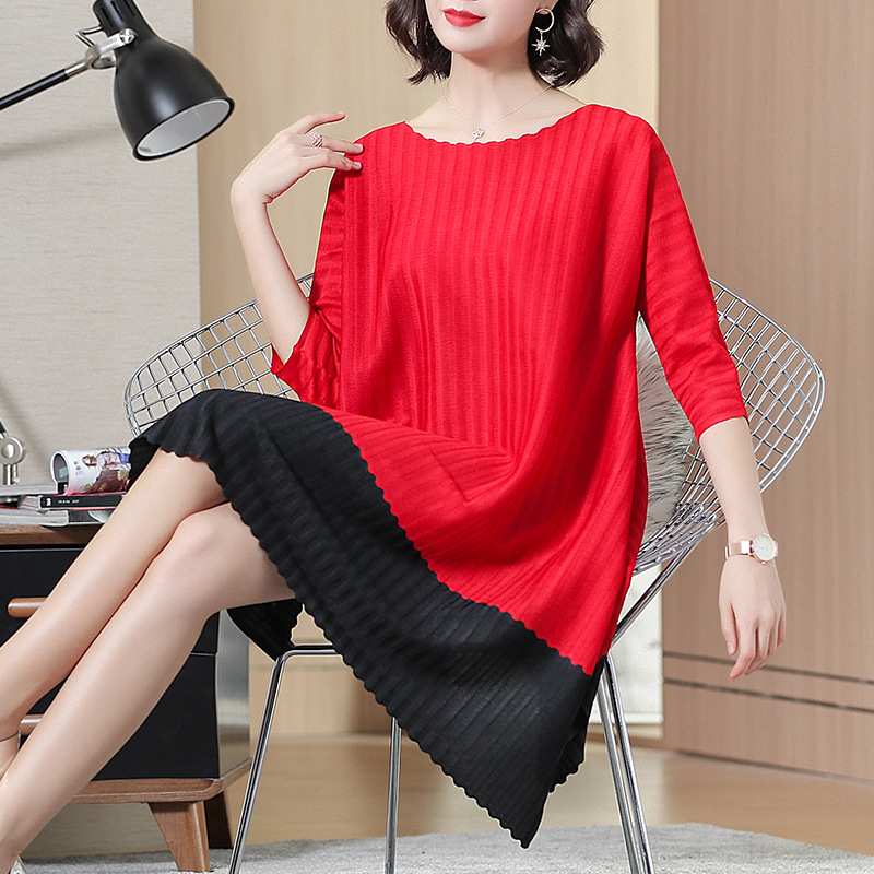 Spring Women Pleated Fashion New Tidal Loose Big Size Dresses