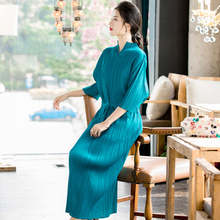 Large Pleated Dress 2020 Spring New Women's Long Slim One-step Dress