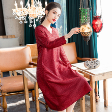 Middle Aged Retro Long Sleeve Dress 2020 Spring Heart New Loose Dress