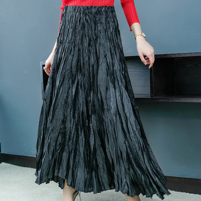 Spring Mesh Pleated Half-length Skirt Popular Female A-shaped Skirt