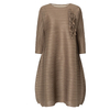 Pleated Oversized Dress Autumn 2019 New Patchwork 3 / 4 Sleeve Loose Elastic Dress