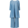 2020 Spring New Style Women Pleated Wide Leg Trousers Tops Two Piece Fashion Clothing Sets