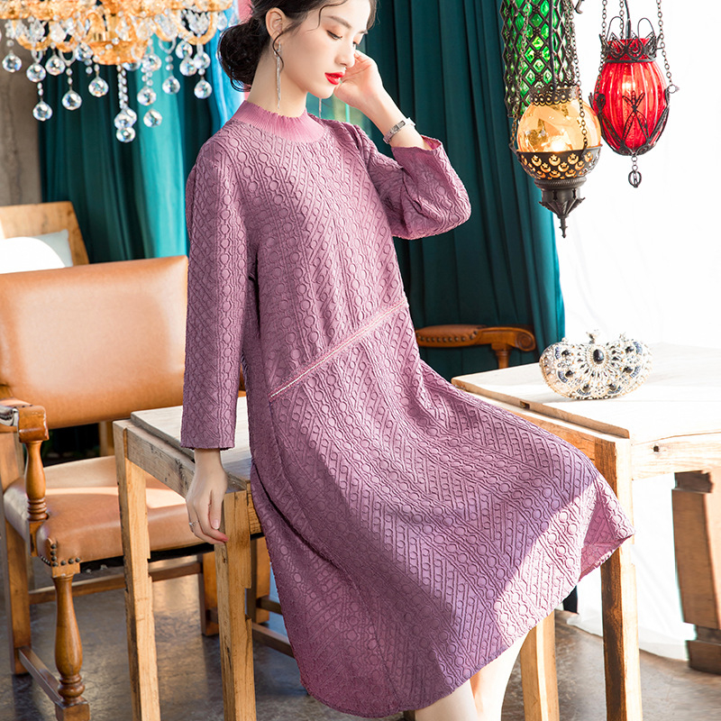 Spring Women Pleated Dress Fashion New Arrival Loose Big Size Dress