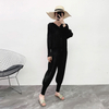 Women Pleated 2019 New Suit Pants Fashion Two Piece Set Female Tops Trousers Loose Clothing Sets