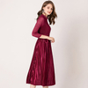 Women Pleated Fahsion New Lace Lady Elegant High Quality Dress