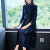 Fashionable Temperament Slim Large Size Pleated Dress Autumn Nail Bead Women Pleated Tide Dress