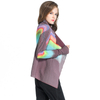 Women Pleats New Stripe Gradient Print Jacket Loose Sunscreen Cardigan Thin Coat