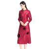 Women Autumn Spring Elegant Pleated Dress