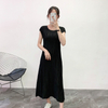 Pleated Bottoming Dress Autumn And Winter 2019 New Metal Texture Loose Large High Elastic Dress For Women