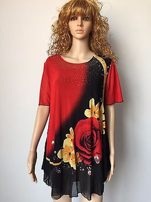 Womens shirts Knit print short sleeve Ladies skirts 3XL