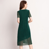 Women Pleated Lace Short-sleeved Hollow Dress Pleated Fashion New Dresses